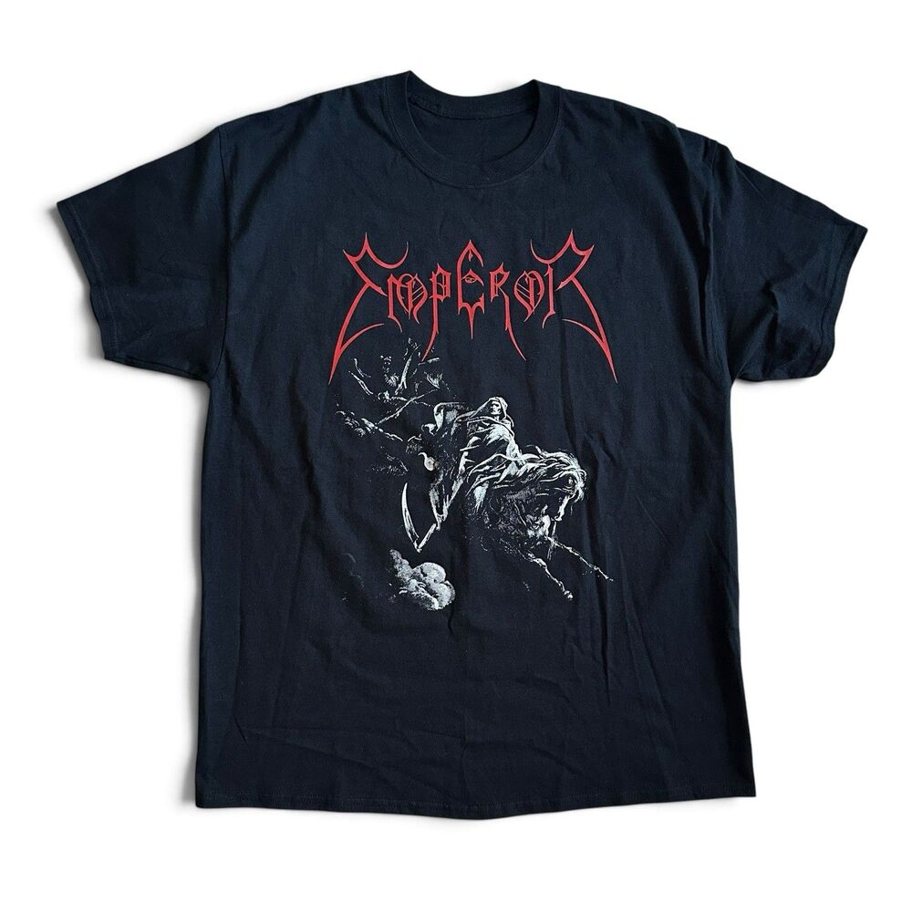 Vintage EMPEROR Black Metal Band T-Shirt Double Sided Rare XL PENTAGRAM Merch